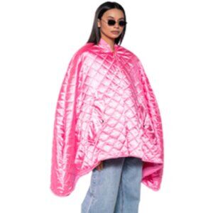 AKIRA - QUILTED PINK PONCHO